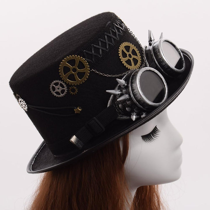 GRACEART Zauberkasten Steampunk Zylinder Hut Steampunk Herren and Steampunk Damen with Goggles, Gear