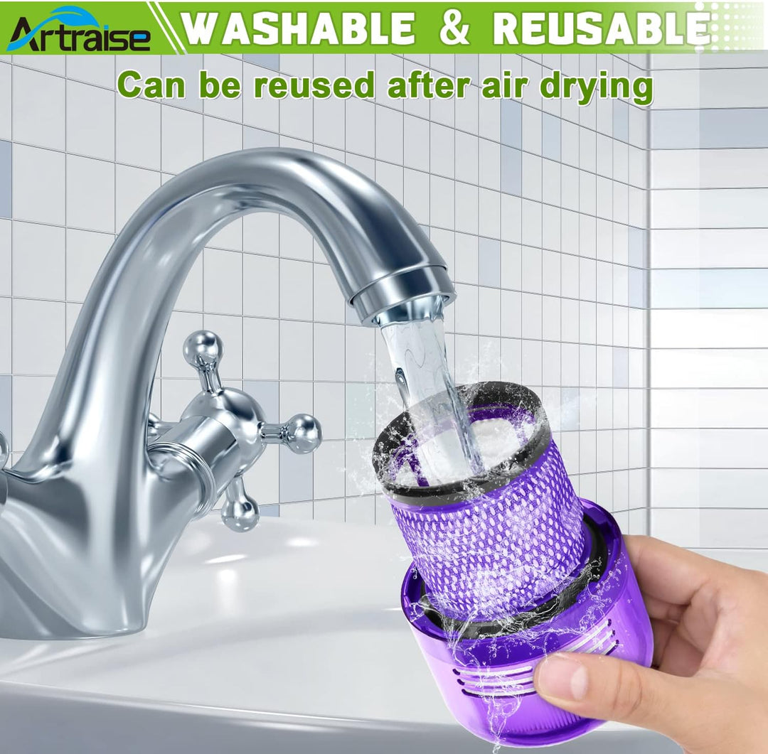 Artraise V11 V15 Filter für Dyson, 3 Stück Waschbar Ersatzfilter für Dyson V11 V15 SV14 SV22 Absolut
