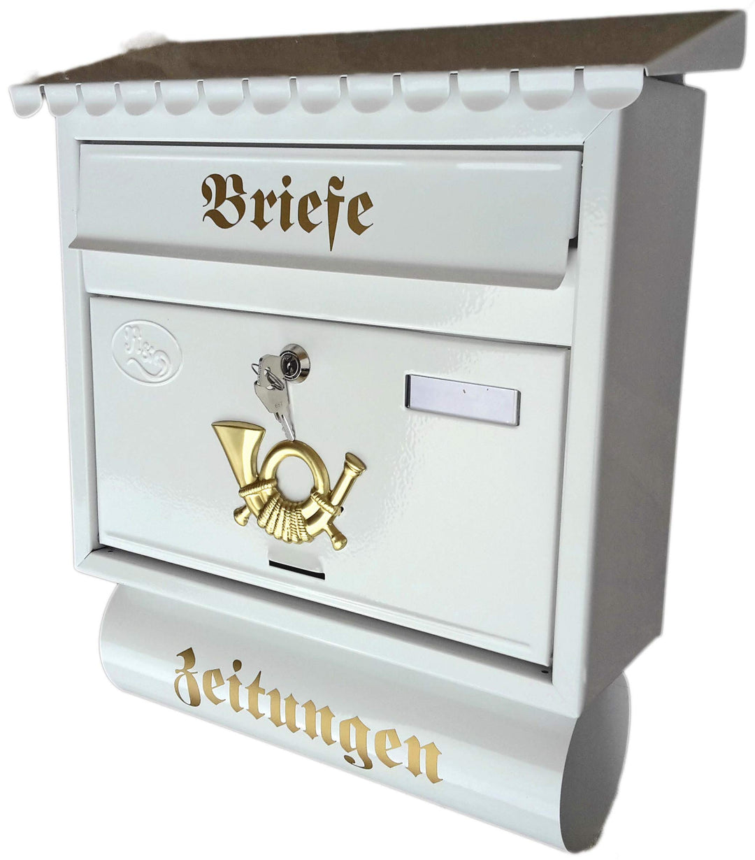 Stabiler Briefkasten Flachdach Katalogeinwurf, Premium-Qualität, mit Schutzlackierung Verschiedene M