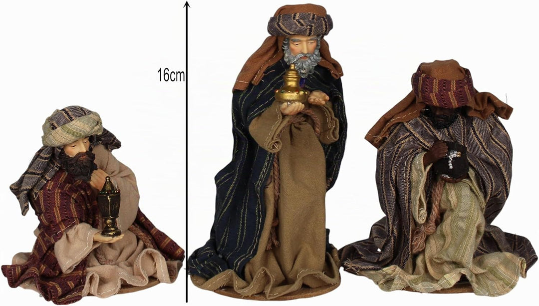 ZICOM Ankleidefigurenset Byzanz, Krippenfiguren klassisch ca. 16cm 10-TLG. Polyresin bekleidet