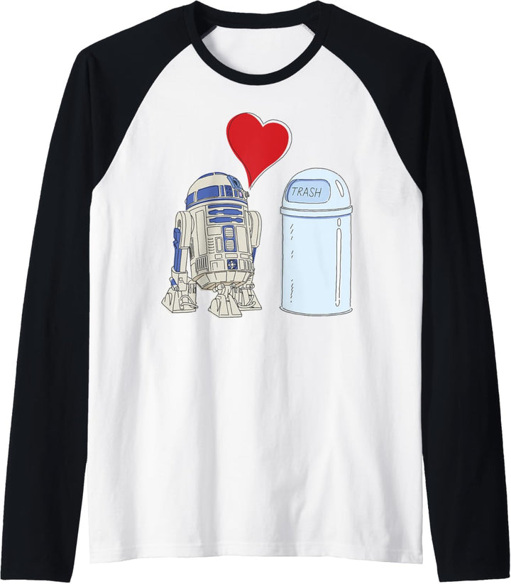 Star Wars R2-D2 Loves Trash Can Raglan