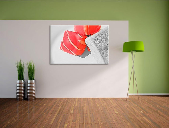 appetitliche Süssigkeiten schwarz/weiss Deluxe Format: 100x70 cm auf Leinwand, XXL riesige Bilder fe