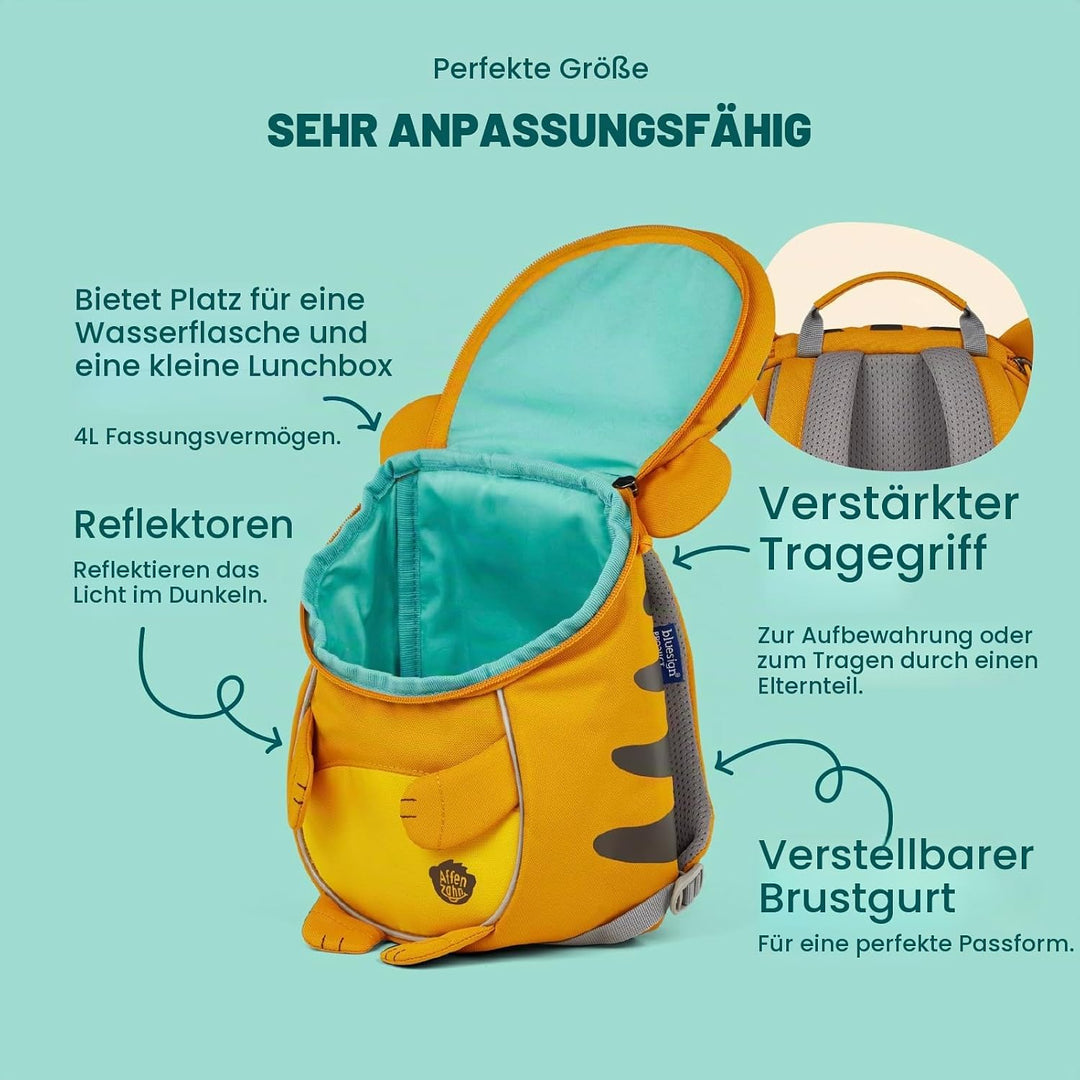 Affenzahn Kinderrucksack Kleiner Freund | Ergonomischer Kindergarten-Rucksack für Kinder von 1 bis 3