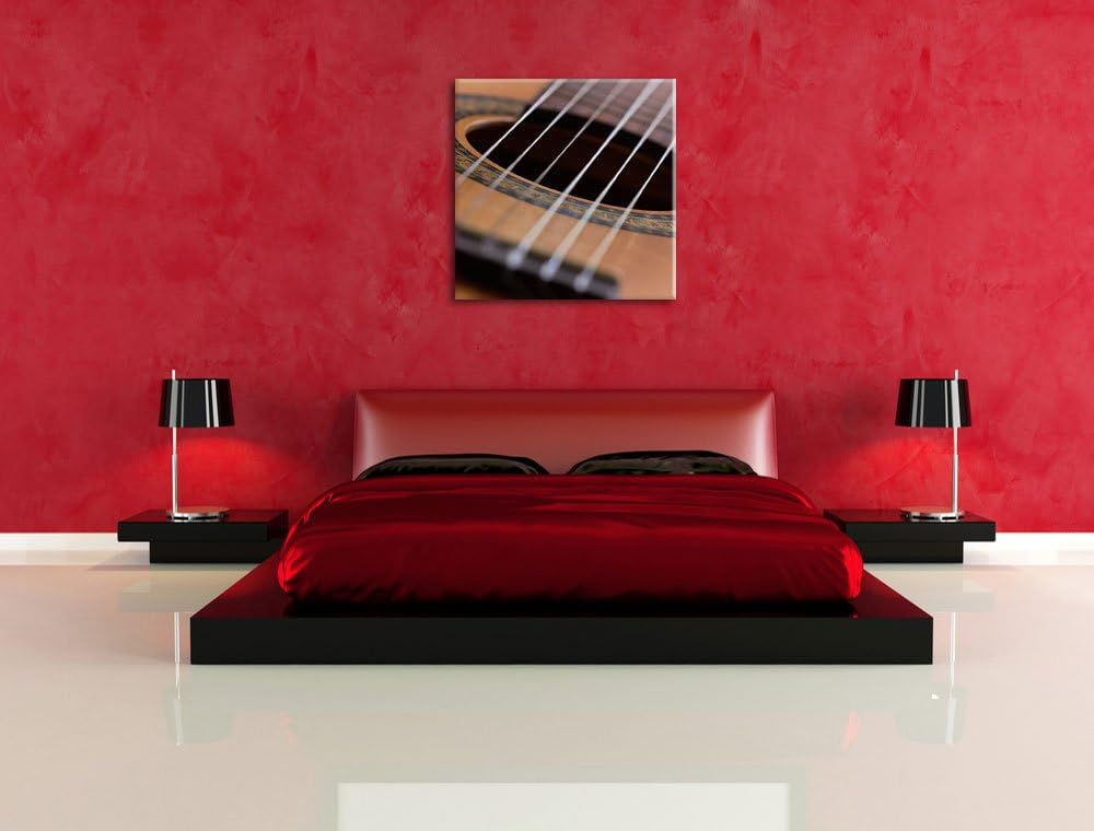 Pixxprint Gitarrensaiten Musik als Leinwandbild/Grösse: 70x70 cm/Wandbild/Kunstdruck/fertig bespannt