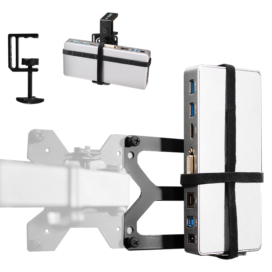 VIVO Universal-Dockingstation-Halterung für Workstation, hinter dem Monitor VESA-Montage, unter dem