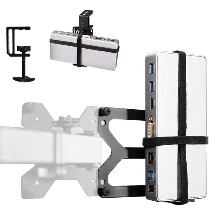 VIVO Universal-Dockingstation-Halterung für Workstation, hinter dem Monitor VESA-Montage, unter dem