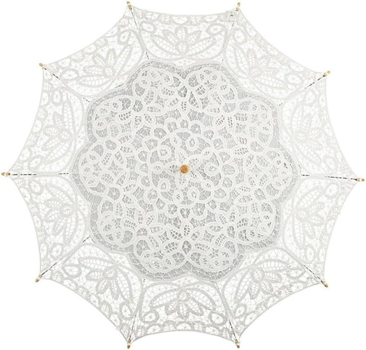 VON LILIENFELD Vivienne Sonnenschirm Hochzeitsschirm Spitze Brautschirm elfenbein, Elfenbein