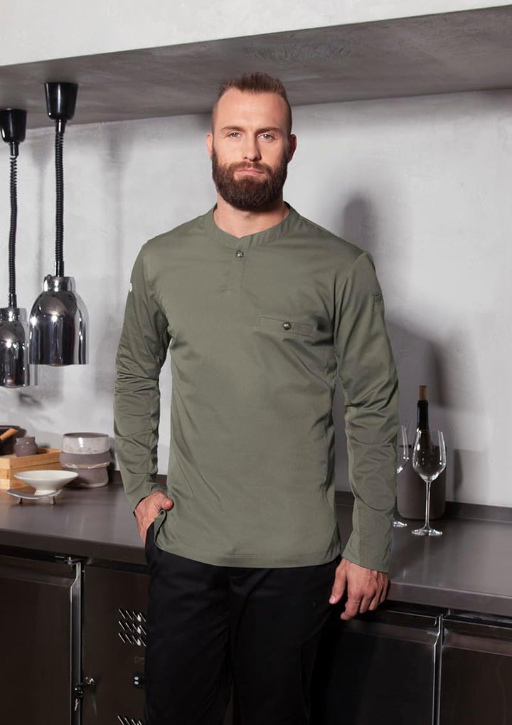 Karlowsky Herren Langarm Arbeitsshirt Performance 60% Baumwolle, 40% Polyester 4XL Salbei, 4XL Salbe