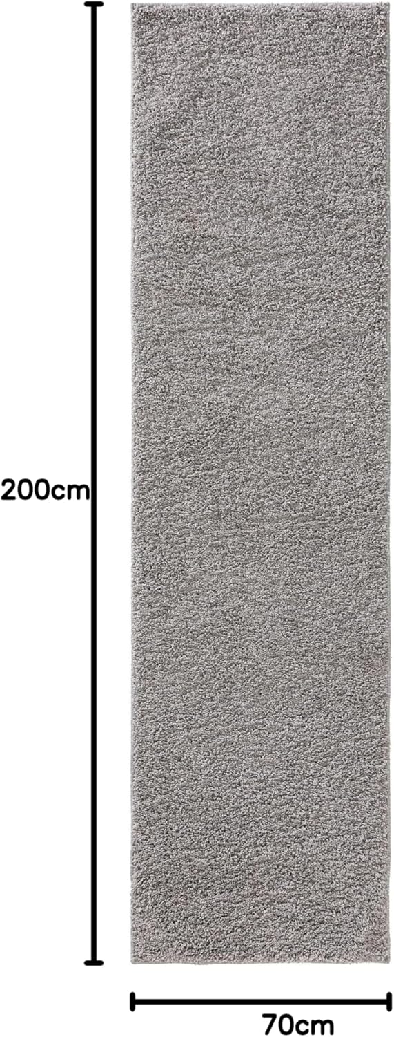 benuta Basic Hochflorteppich Soho - hellgrau 70x200 cm - Kuschelig Weicher Teppich im Minimalistisch