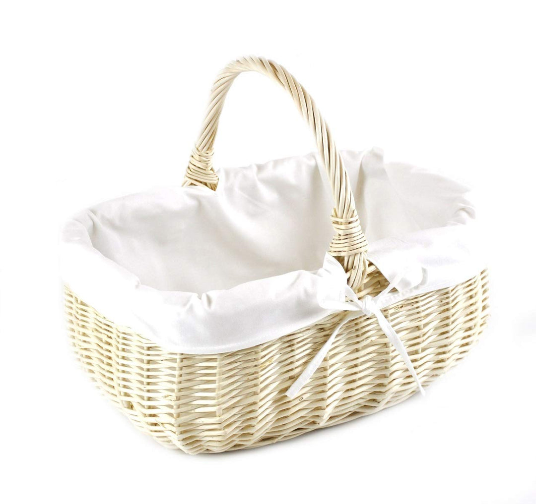 MyBer® Korb Weidenkorb Einkaufskorb Picknickkorb 33/23/13cm (27cm mit Henkel). Stabiler Tragekorb au