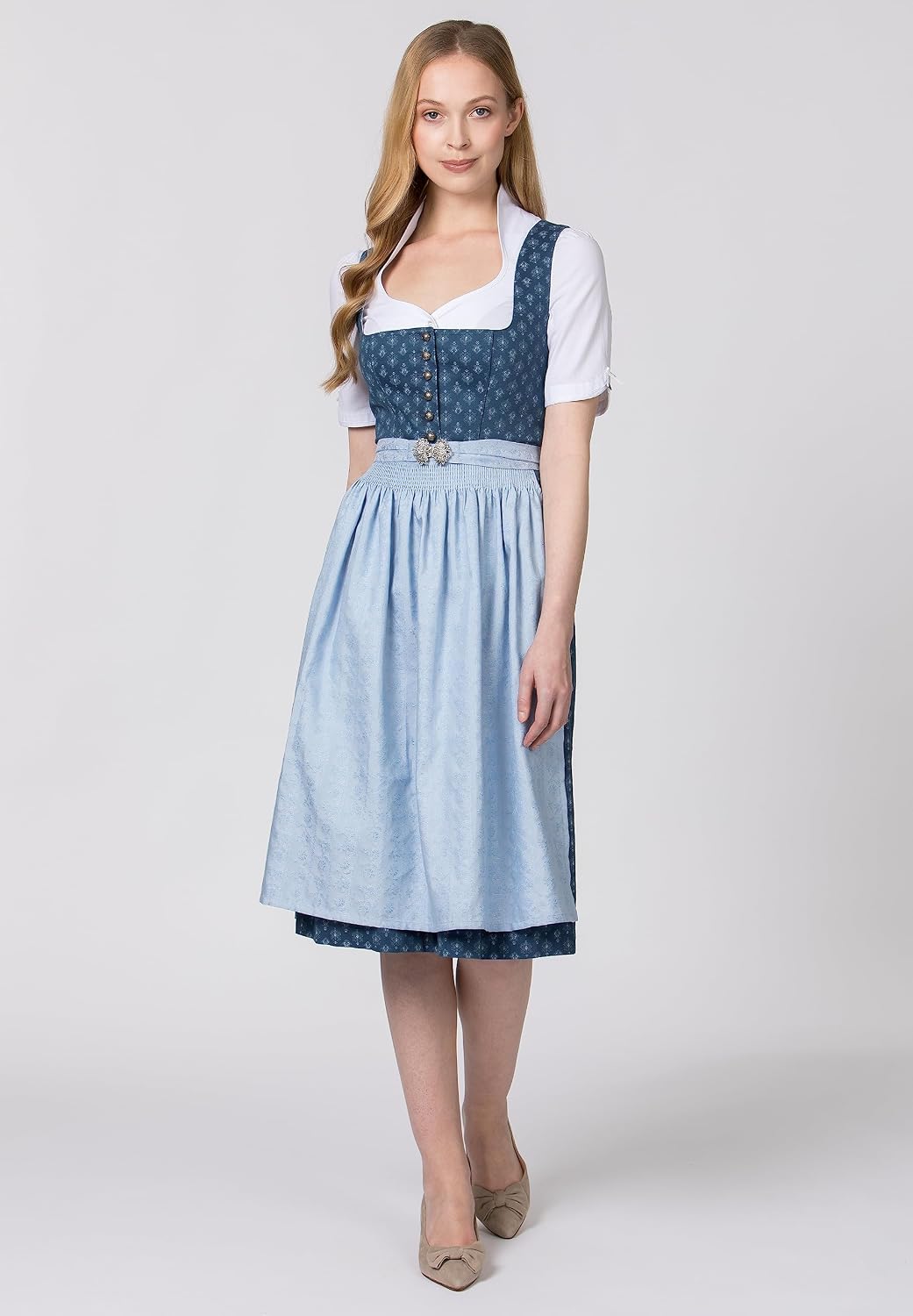Stockerpoint Damen Dirndl Fanny Kleid für besondere Anlässe 40 Dunkelblau, 40 Dunkelblau