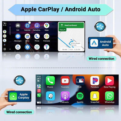 Hikity DAB DAB+ Autoradio 1 Din mit Apple CarPlay Android Auto Touch Display 6,86 Zoll Radio mit Bil