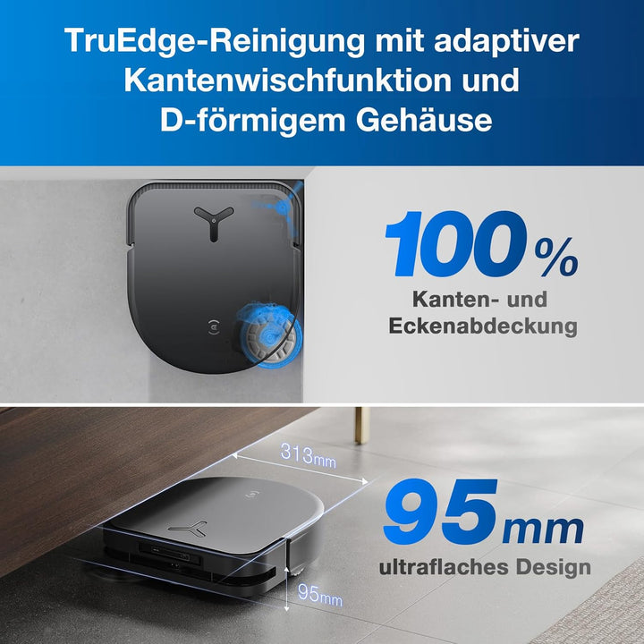 ECOVACS DEEBOT X5 Omni Saugroboter mit Wischfunktion, 12,800Pa Saugkraft, ZeroTangle Technologie, Tr