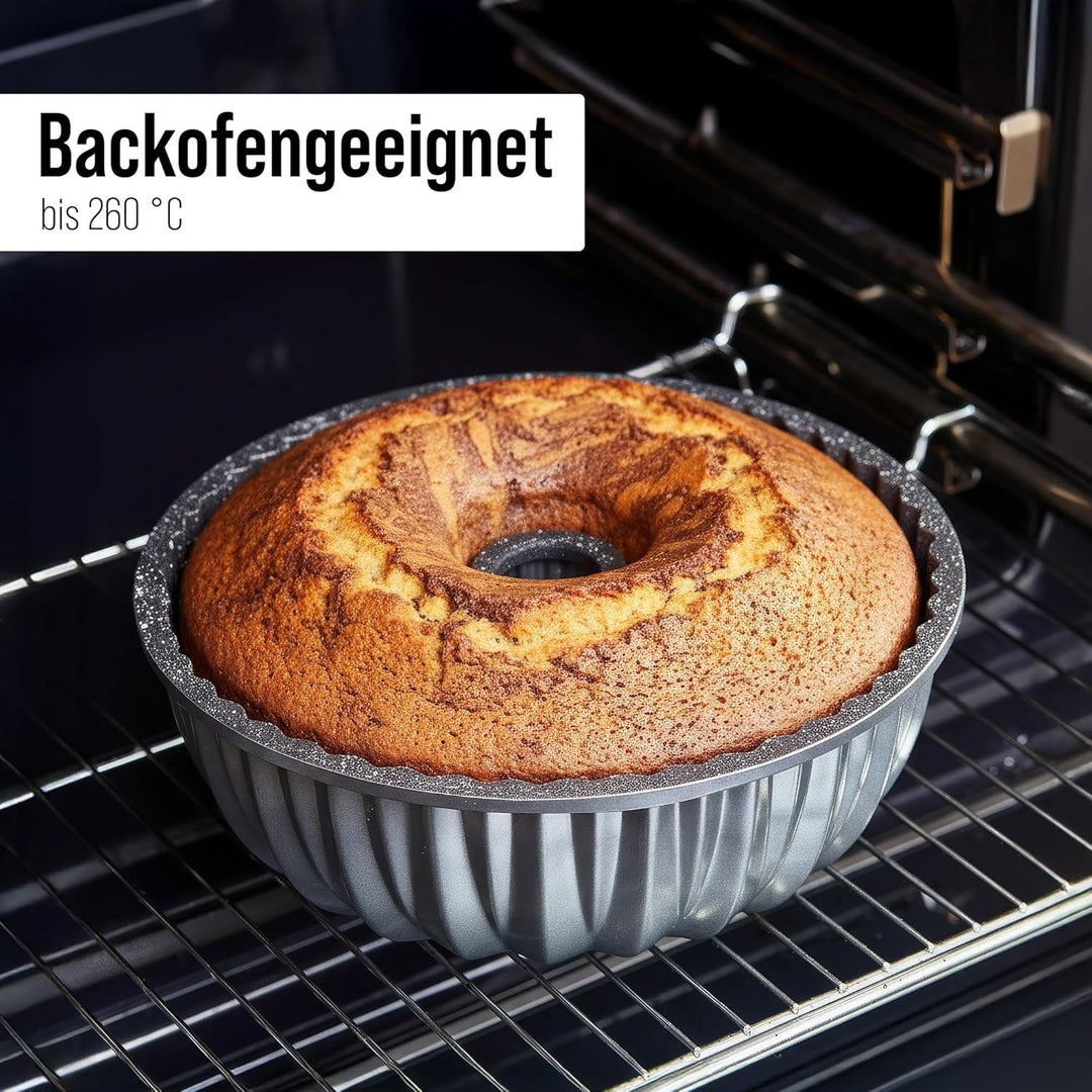 STONELINE® Gugelhupf Backform, 24,5 cm, Aluguss, Antihaftbeschichtung mit echten Steinpartikeln, Kuc