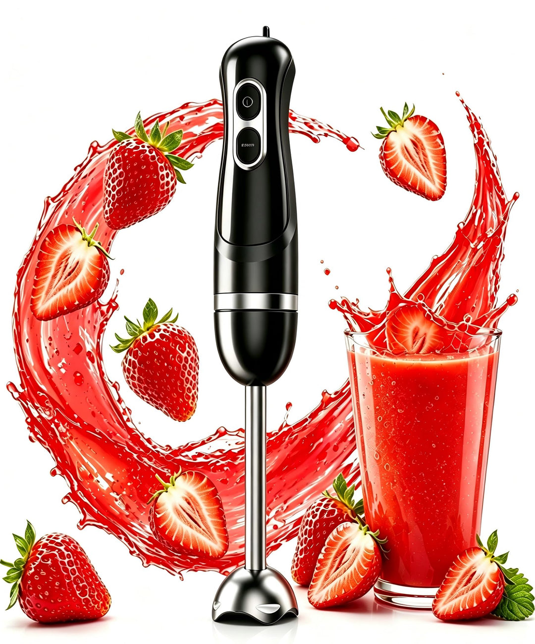 BESROY 1100W Stabmixer Edelstahl, Elektrischer Pürierstab & Hand Blender mit 2 Geschwindigkeitsstufe
