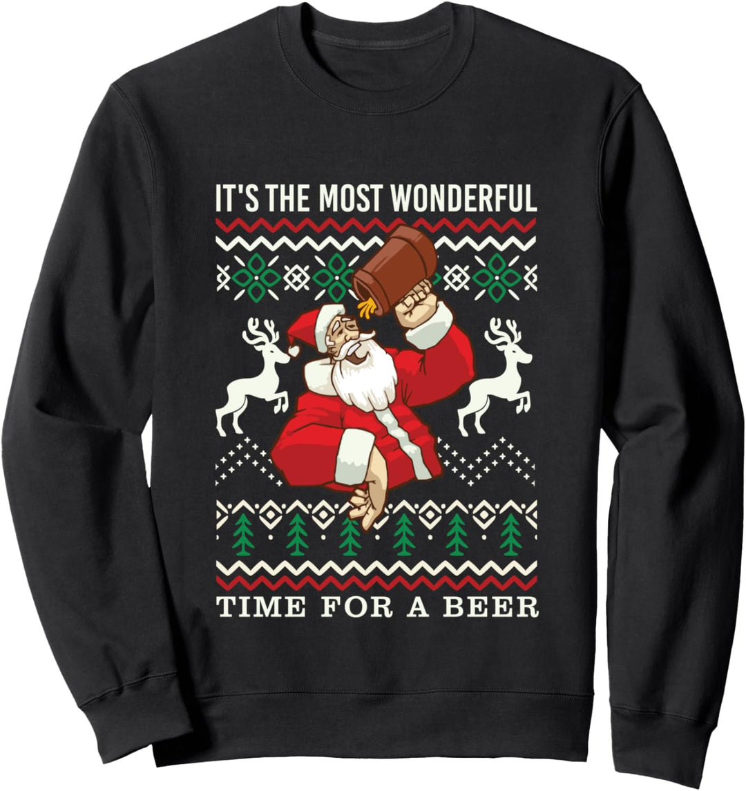 Funny Christmas sweater Most wonderful for a beer Sweatshirt