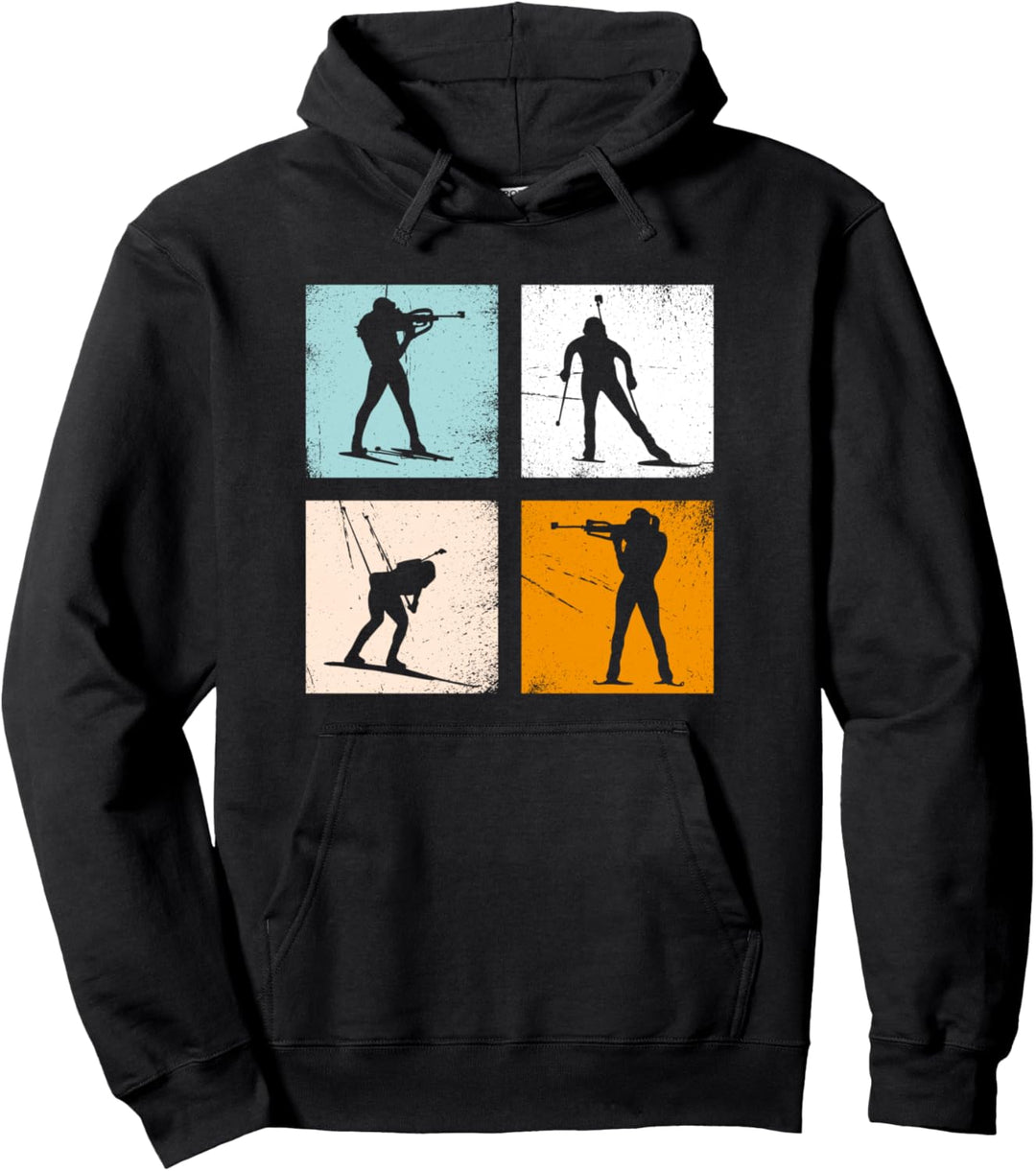 Retro Biathlon Wintersport Fans Herren Damen Kinder Pullover Hoodie