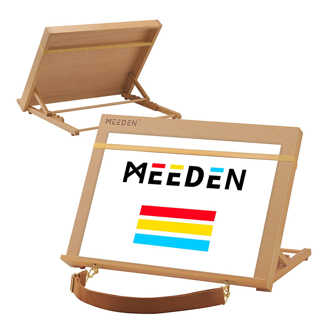 MEEDEN A3 Tischstaffelei Holz, 47x36 cm Verstellbare Staffelei Tisch aus Deutsche Buchenholz, Faltba