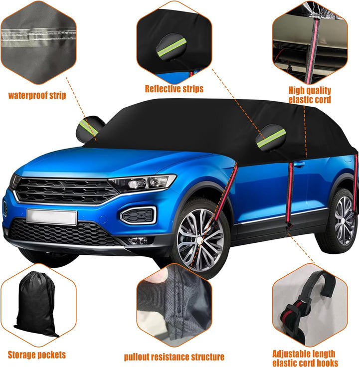 Halbgarage für VW T-ROC Cabriole 2019–2025, 420D Oxford, wasserdichte Autoabdeckung, Allwetterschutz