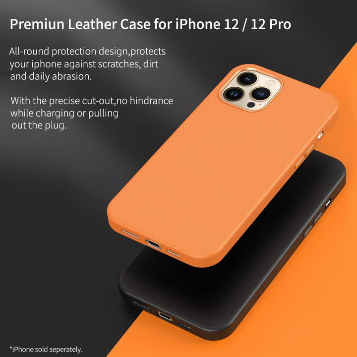 Docco Jette entworfen für iPhone 12/iPhone 12 Pro Lederhülle, Handgefertigte Echtlederhülle für iPho