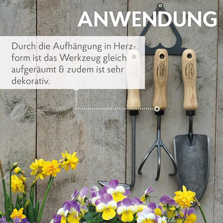 DeWit Gartenwerkzeug-Set 4-teilig: geschmiedete Blumenkelle, Unkraut-Jäter, Blumenkralle & Werkzeug-