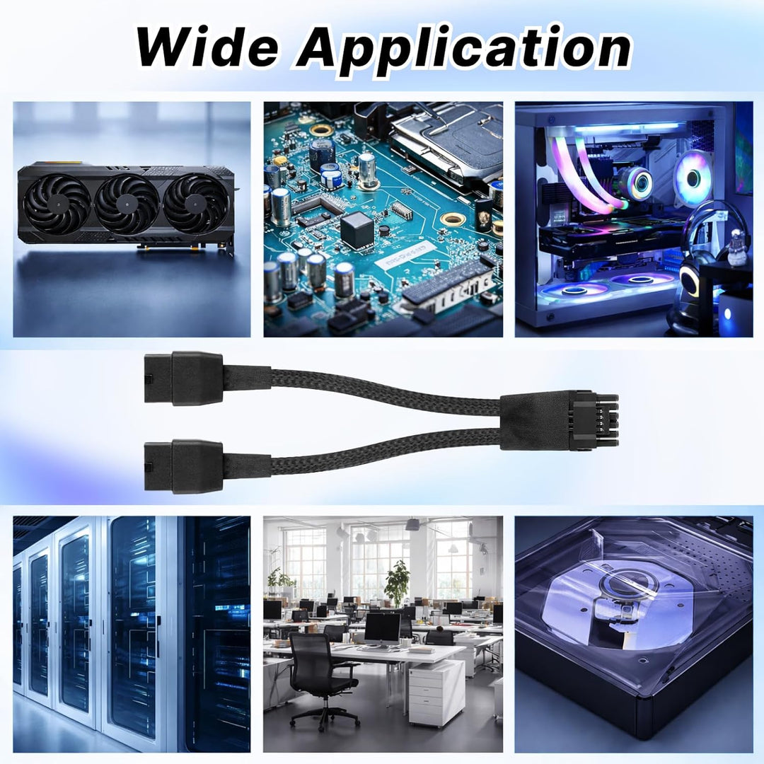 30cm PCI-e 5.0 12VHPWR(12V-2x6) Adapterkabel, 16(12+4) Pin GPU Verlängerungskabel, PCIe 5.0 2x8 Pin