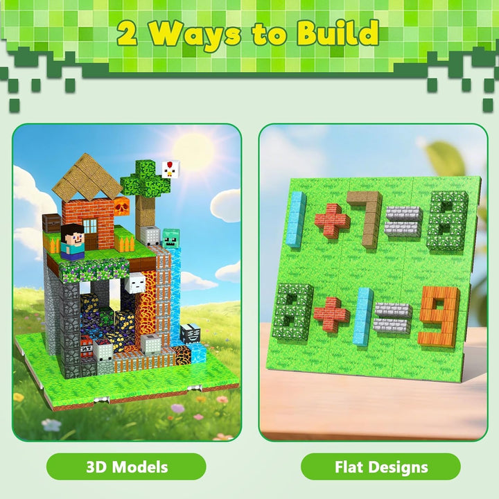 GraceDuck 4-teilig Magnetische Bausteine Grundplatte, Magnetic Blocks für STEM Spielzeug,Magnetic Bu
