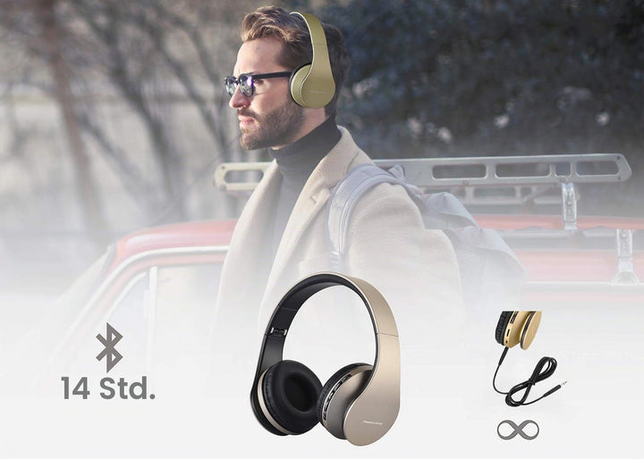 PowerLocus P1 Bluetooth Kopfhörer Kabellos, Wireless 5.0 Bluetooth Kopfhörer Over-Ear, Over Ear Kopf