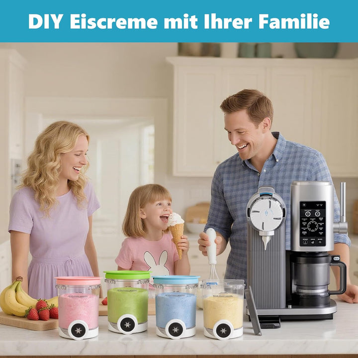 Nepfaivy Behälter für Ninja Swirl by Creami - 4er-Set Eiscremebecher und Deckel Kompatibel mit Ninja