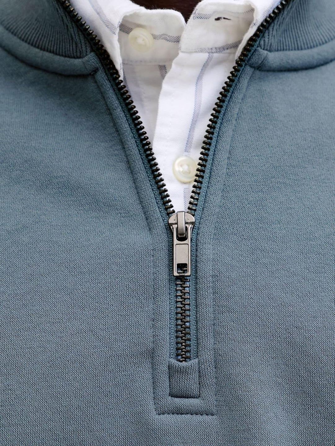 JACK & JONES Male Sweatshirt mit halbem Reissverschluss Einfarbig Sweatshirt mit halbem Reissverschl
