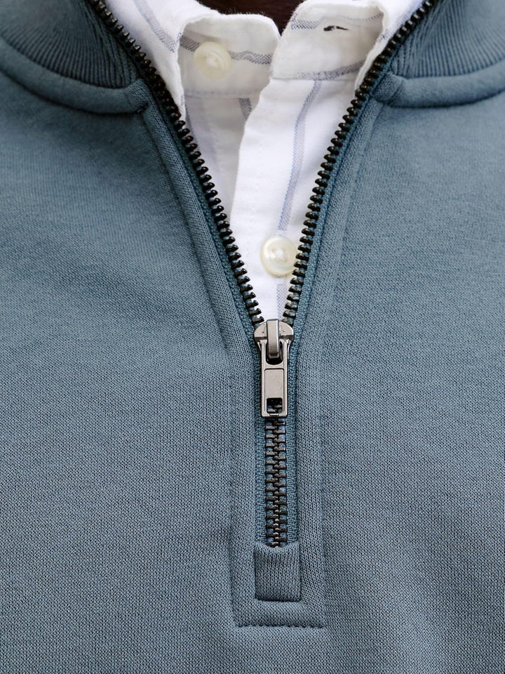 JACK & JONES Male Sweatshirt mit halbem Reissverschluss Einfarbig Sweatshirt mit halbem Reissverschl