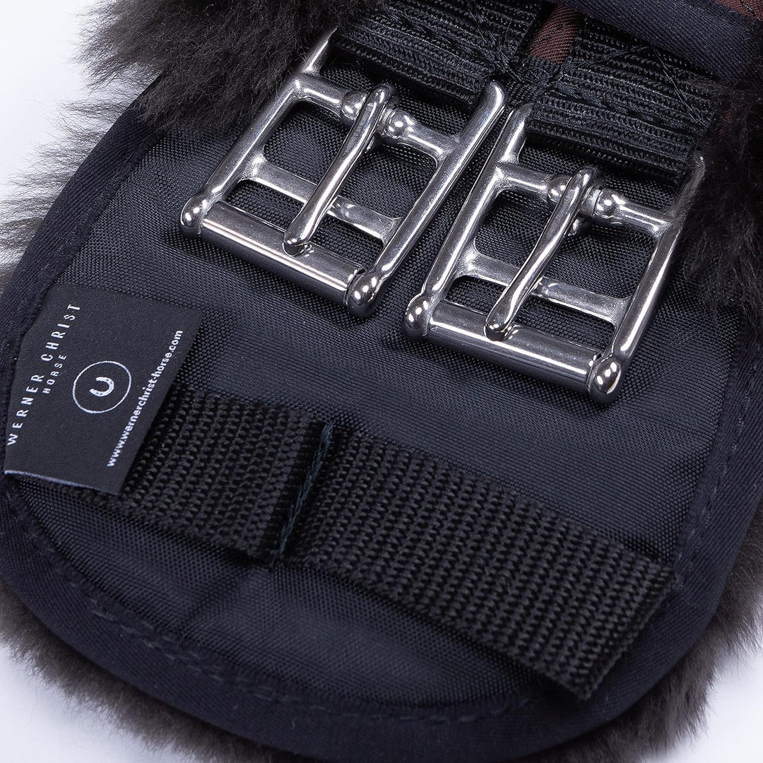 CHRIST Lammfell Sattelgurt/Konturgurt Dressur, anthrazit 45 cm braun-braun, 45 cm braun-braun