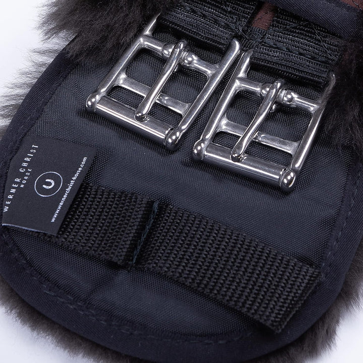 CHRIST Lammfell Sattelgurt/Konturgurt Dressur, anthrazit 45 cm braun-braun, 45 cm braun-braun