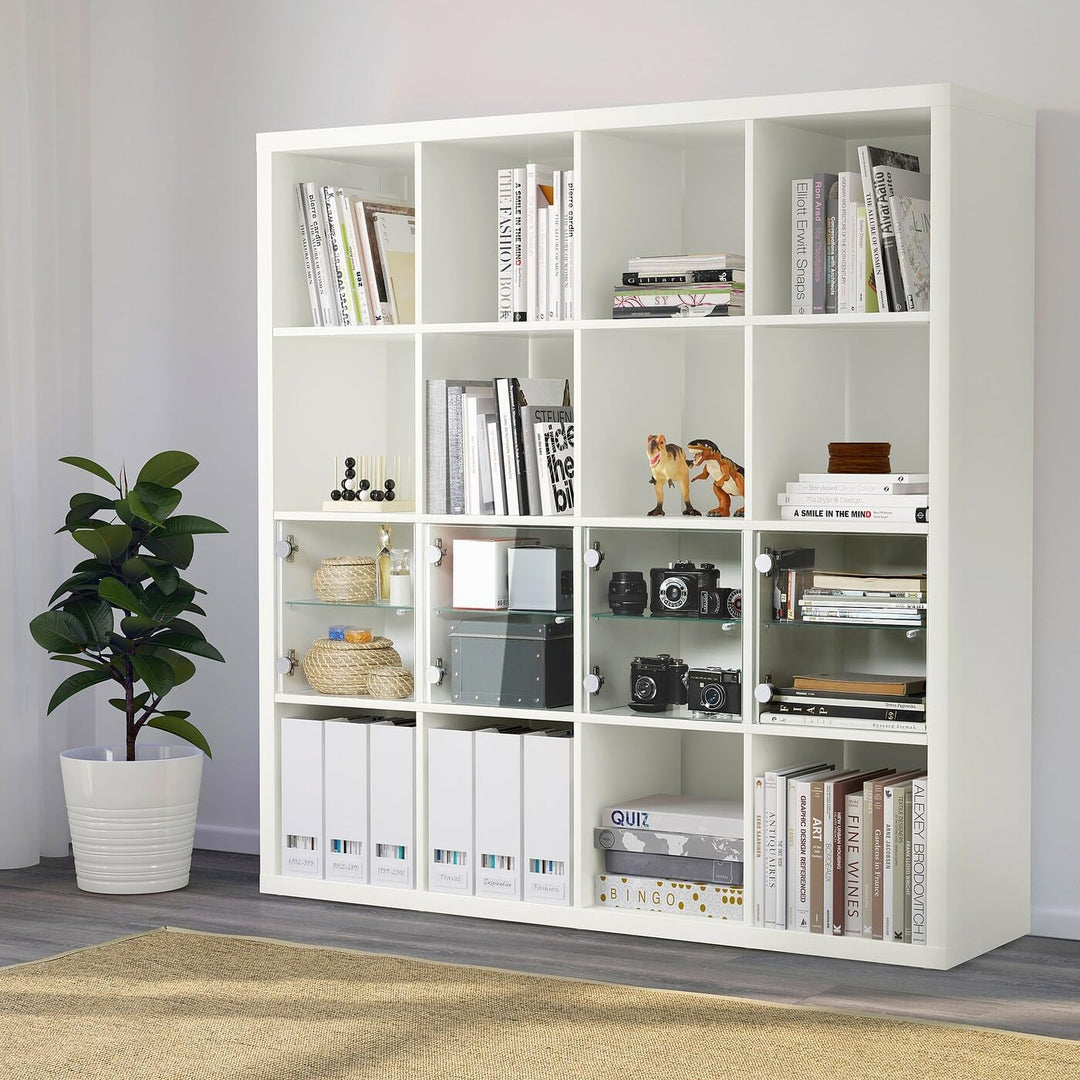 IKEA KALLAX Vitrinentüreinsatz weiss; (33x33cm); Kompatibel mit EXPEDIT