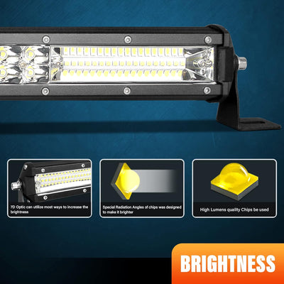 Willpower 20 Zoll 51CM 180W Led Arbeitsscheinwerfer Bar Flutlicht Spot Combo Led Scheinwerfer 12V 24