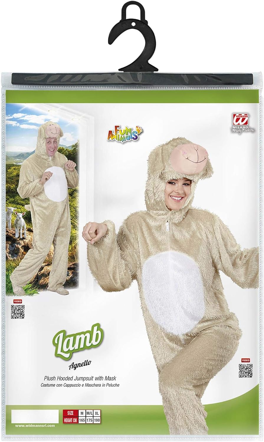 "FUNNY LAMB" (hooded jumpsuit with mask) - (M - h 165 cm), M