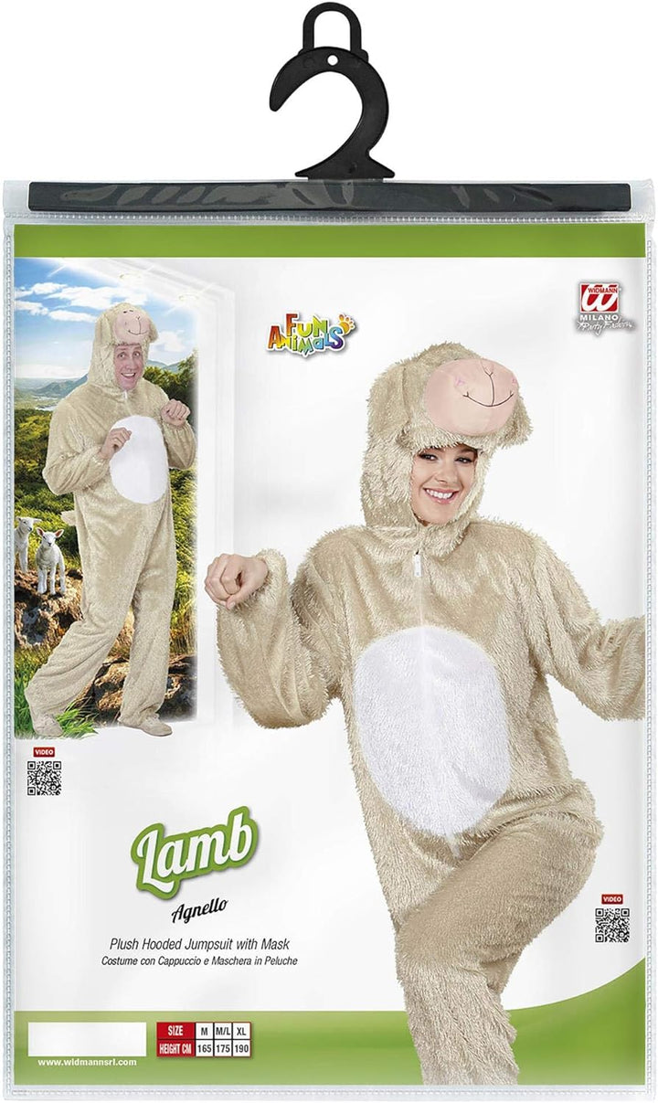 "FUNNY LAMB" (hooded jumpsuit with mask) - (M - h 165 cm), M