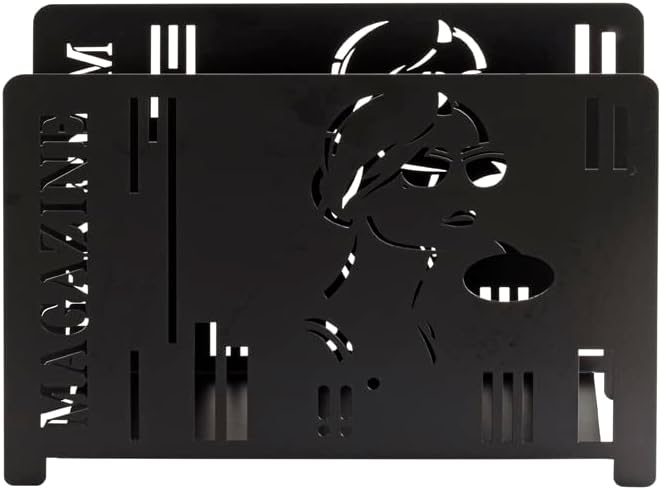 HAKU Zeitschriftenständer Metall schwarz Zeitungsständer Zeitungsablage - Masse: B 37 x H 26 x T 12