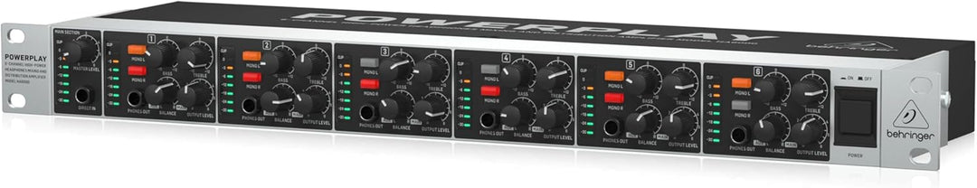 Behringer POWERPLAY HA6000 6-Kanal-Hochleistungs-Kopfhörer-Misch- und Verteilverstärker, POWERPLAY H