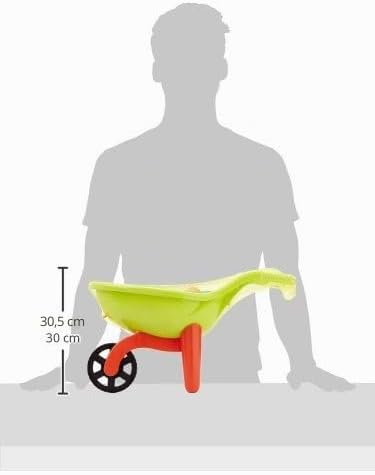 Simba 107137758 - Schubkarre mit Gartenwerkzeug, 9 Teile, Länge 49cm, Sandkasten, Sandspielzeug