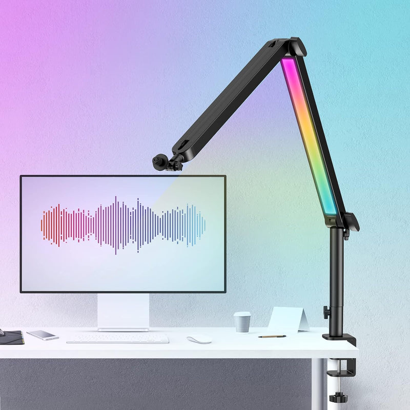 YOUSHARES RGB Mikrofon Arm kompatibel mit Shure SM7B, MV7, HyperX QuadCast, ProCast, Blue Yeti, Rode
