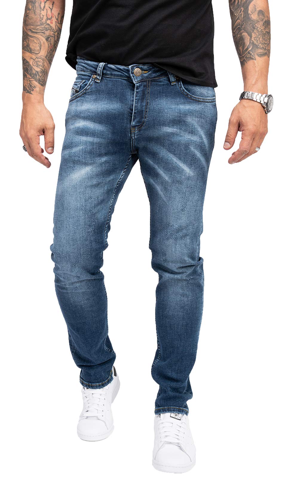 Indumentum Jeans Herren Slim Fit Hose Stretch 29W / 30L Blau - Is-300, 29W / 30L Blau - Is-300