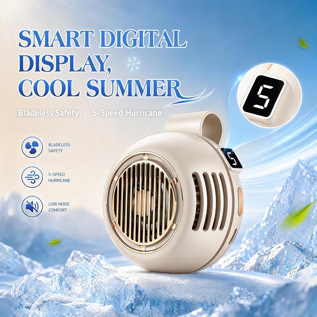 Yizemay Tragbarer Clip Ventilator, Taillenclip-Ventilator, Mini Ventilator Mit Clip, Bladeless Elect