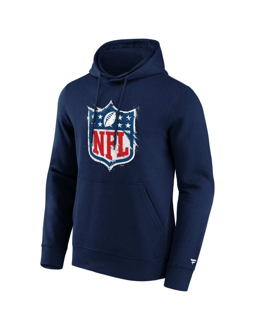 Fanatics NFL Logo Shield Hoodie Kapuzenpullover Pullover Sweatshirt ** Splatter Crest Hood ** Navy L