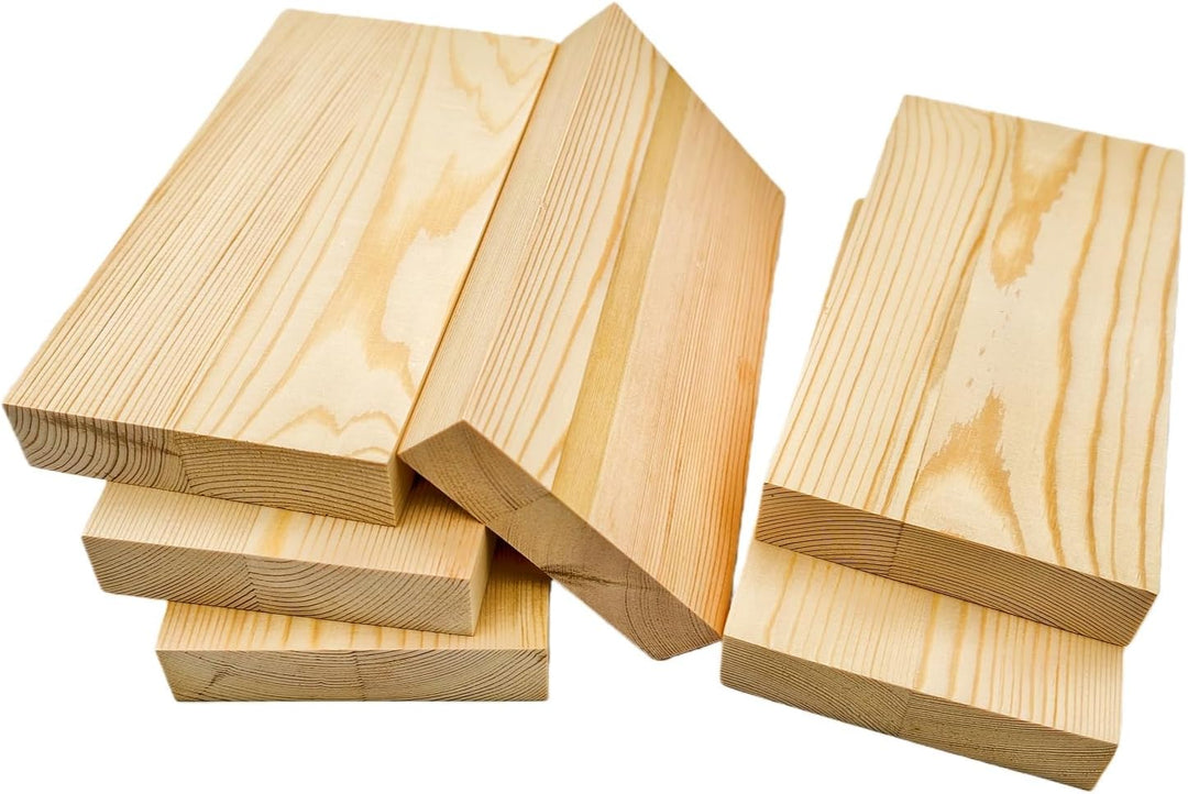 6 rechteckige Holzbretter, unlackierte Holzblöcke, 20 x 10 x 2,5 cm, blanko Holz-Bastelblöcke zum Sc