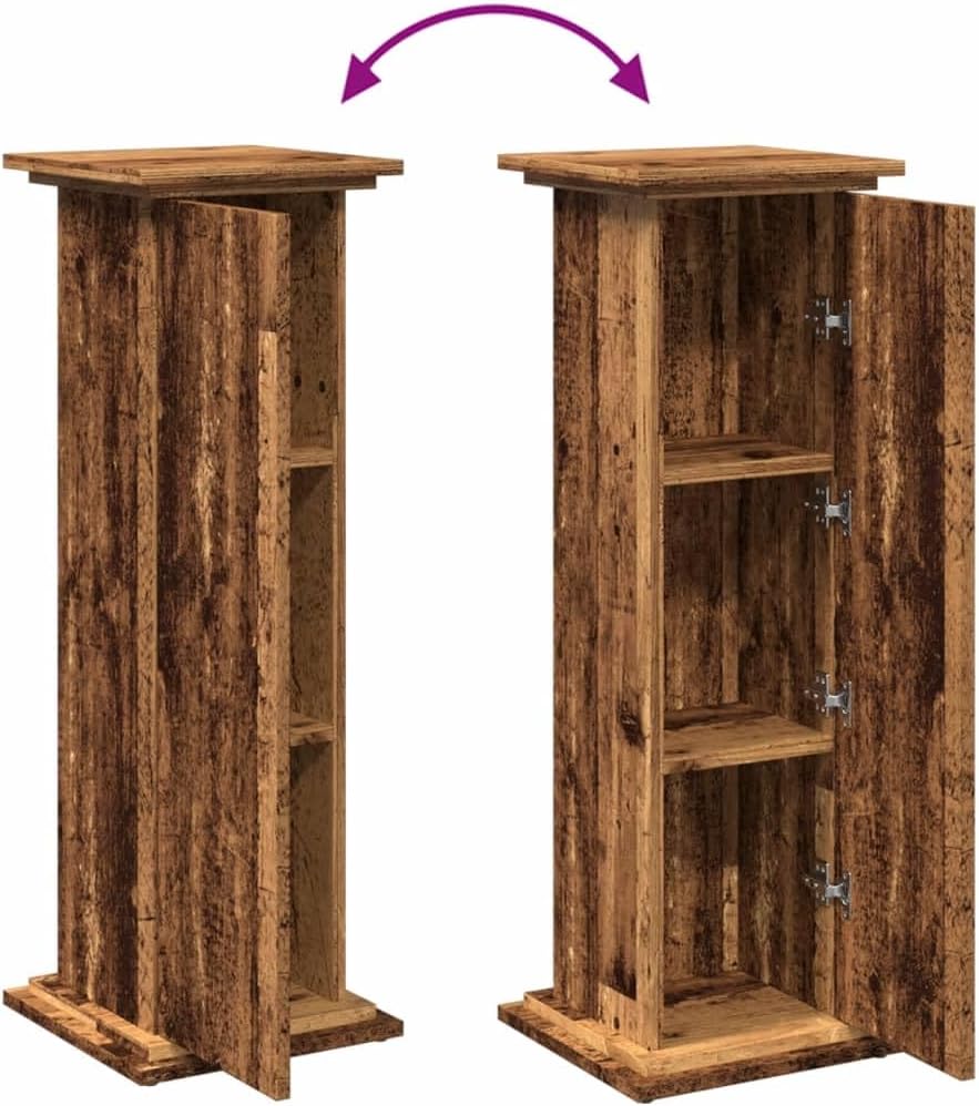 vidaXL Postament mit Stauraum Altholz-Optik 31x30x90 cm Holzwerkstoff 31 x 30 x 90 cm Altholz, 31 x
