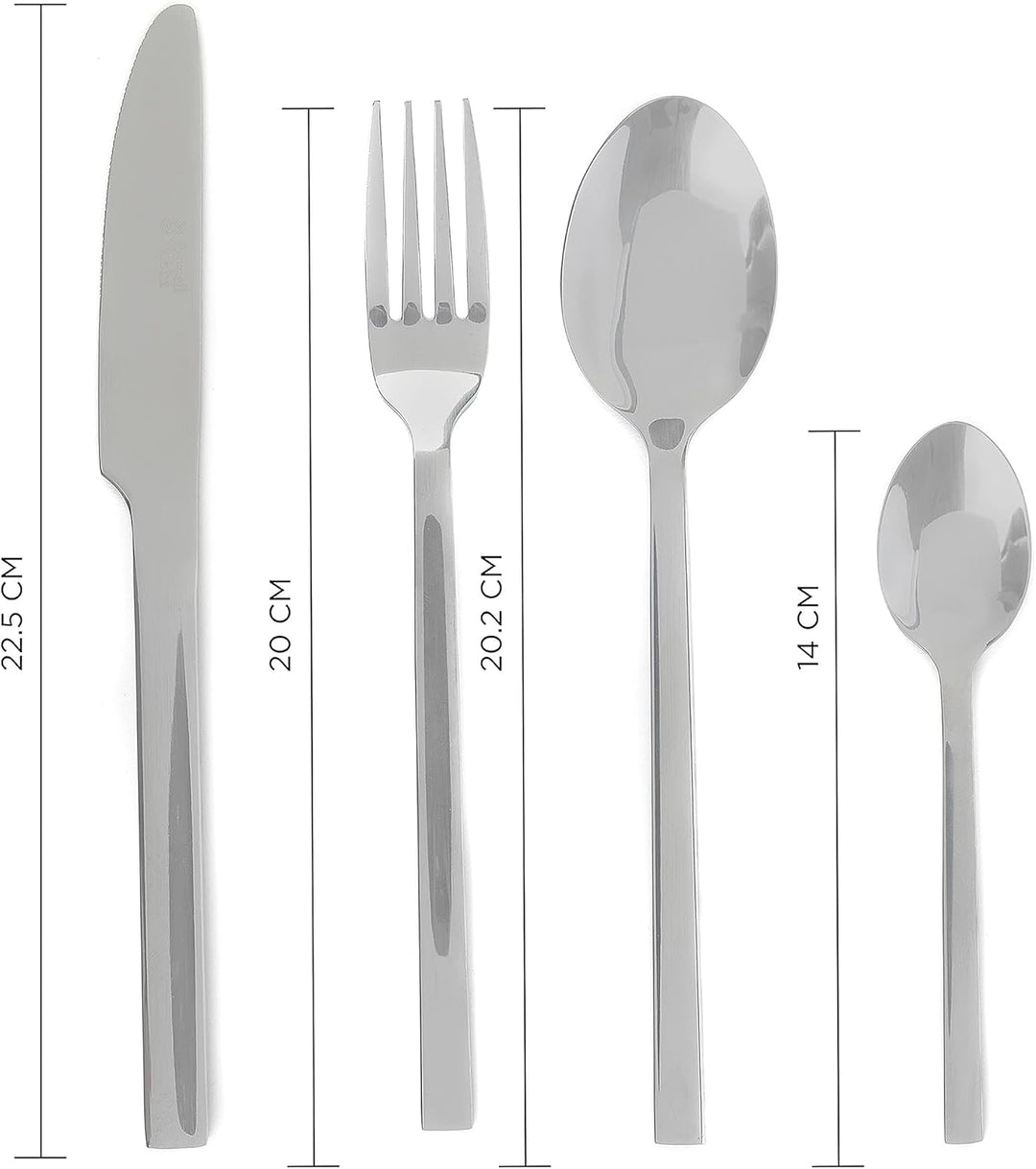 Russell Hobbs Besteckset 16-teilig, Edelstahl Besteck Set für 4 Personen, Vermont Besteckset Hochgla
