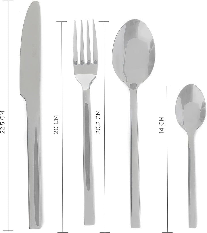 Russell Hobbs Besteckset 16-teilig, Edelstahl Besteck Set für 4 Personen, Vermont Besteckset Hochgla
