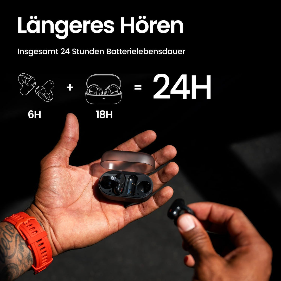 Amazfit Up Bluetooth Kopfhörer, Kabellose Open-Ear-Ohrhörer mit Touch-Steuerung, IPX4 Wasserfest & S
