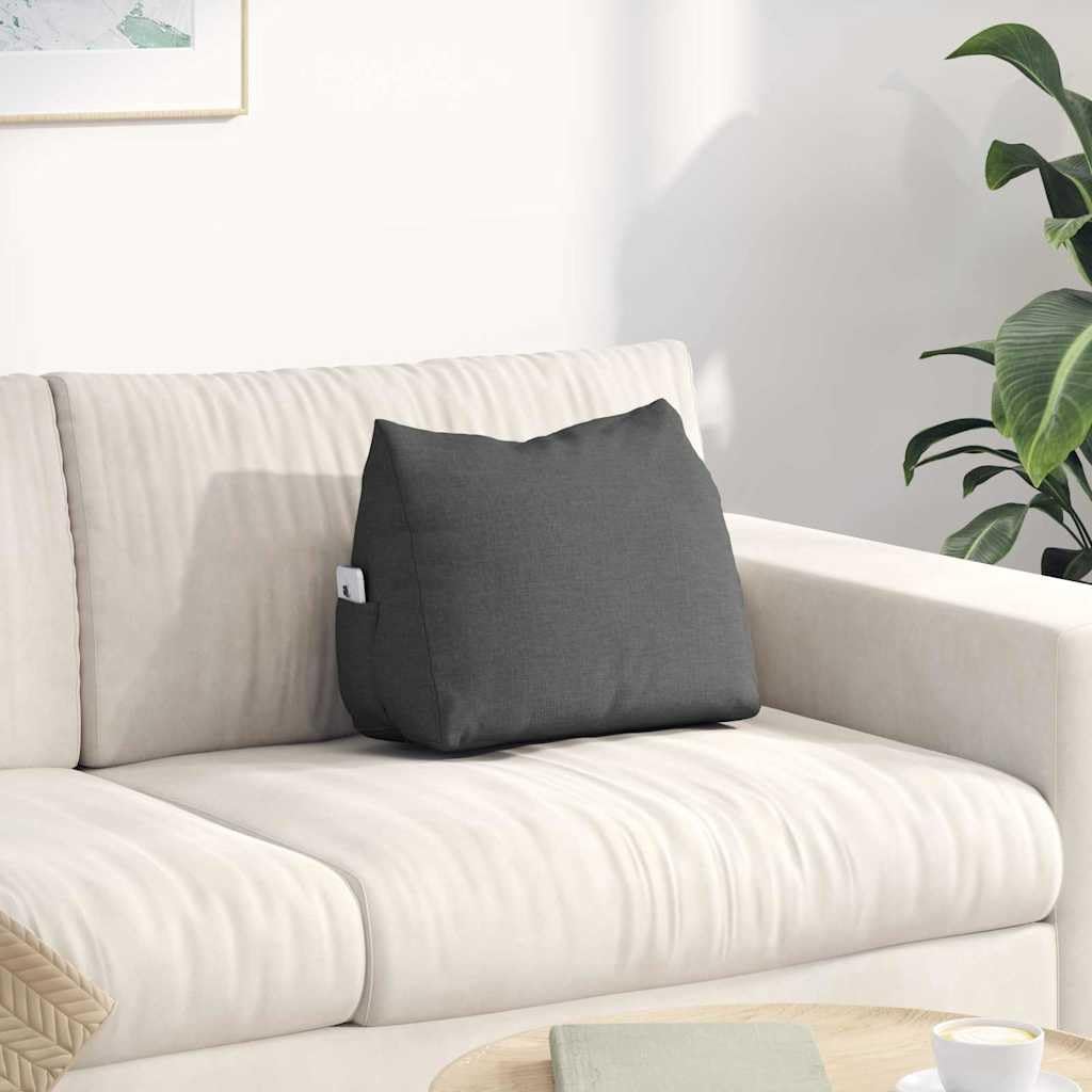 vidaXL Rückenkissen Dunkelgrau 45 x 20 x 35 cm Stoff, Kissen für Wohnzimmer, moderner Bezug, abnehmb